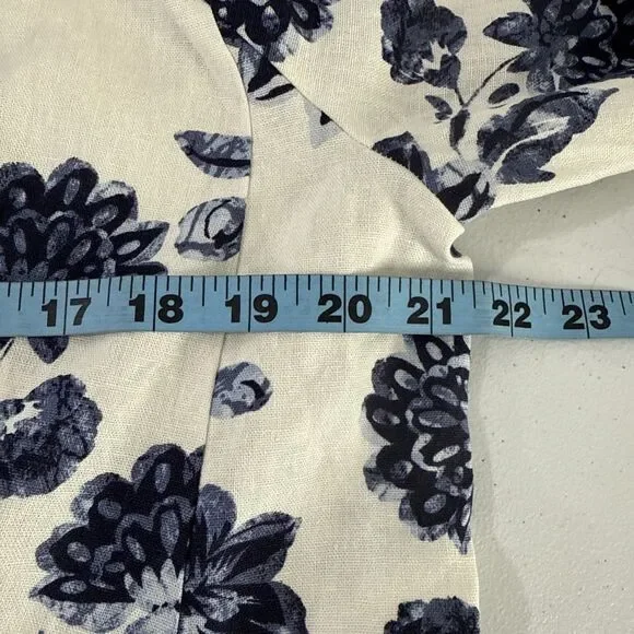 Lush Jacket Womens L Floral Linen Blend Lightweight Boho Maximalist